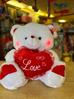 White 24” Jumbo Bear With Heart and Kissing Sound (1 Unit)