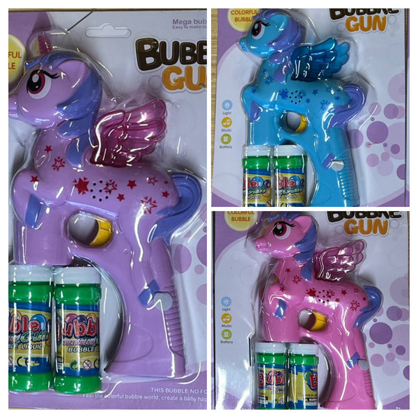 Unicorn Bubble Blaster 20 Hole -Pink/Blue/Purple (1 Unit)