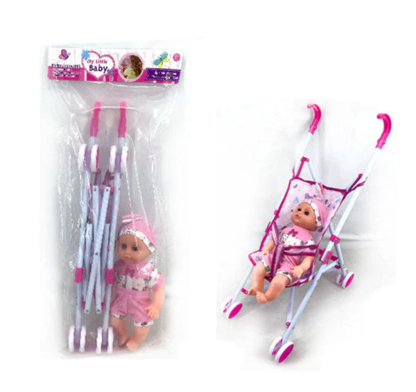 Metal Stroller with 14" Doll  (1 Unit)