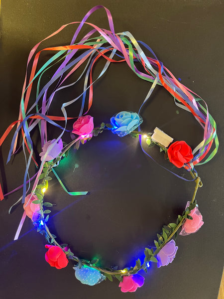 Flower Headband With Ribbon (1 Dozen)