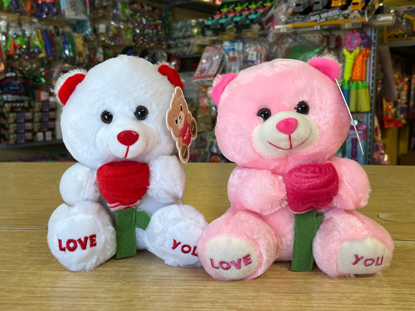 9” Bear With Rose - Assorted (1 Unit)