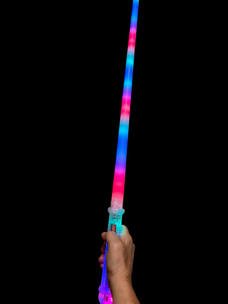 28” Light Up Sword With Transparent Handle (1 Unit)