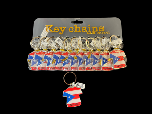 Puerto Rico Flag T-Shirt Keychain (1 Dozen)