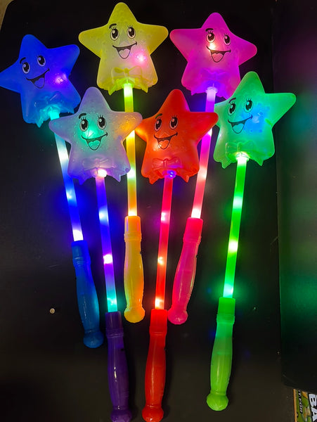 Smiley Star Flashing Stick (1 Dozen)
