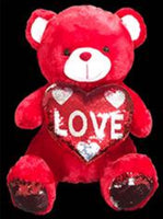 20” Red Bear Sequined Heart (1 Unit)