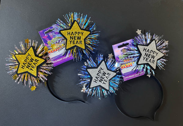 Happy New Year Light Up Headband - Assorted (1 Dozen)