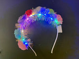 Light Up Flower Tinsel Headband - Assorted Colors (1 Dozen)