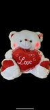 White 24” Jumbo Bear With Heart and Kissing Sound (1 Unit)