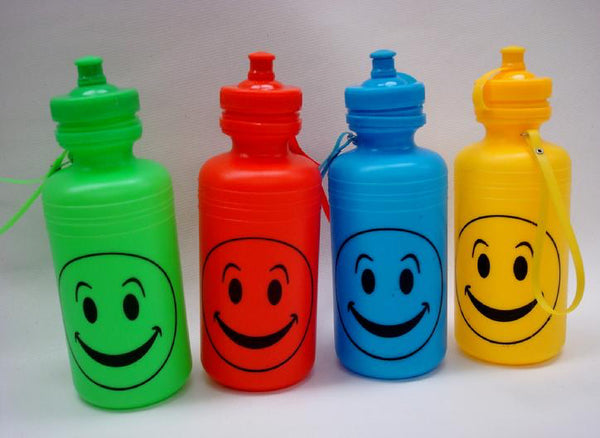 Smiley Face Water Bottles - Assorted (1 Dozen)